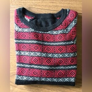 Red and Black Geometric Sweater